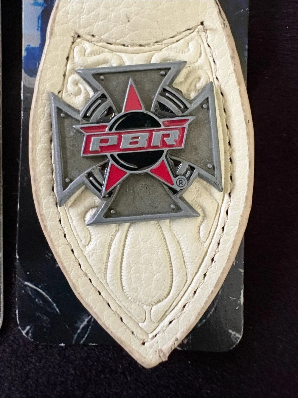Vintage 2007 NEW OLD STOCK! PBR Logo Key Ring Set of 2 - Leather & Metal